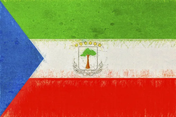 Vlag van Equatoriaal-Guinea Grunge — Stockfoto