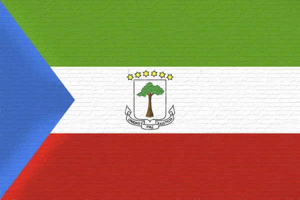 Vlag van Equatoriaal-Guinea muur. — Stockfoto