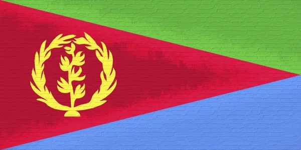 Vlag van Eritrea muur. — Stockfoto
