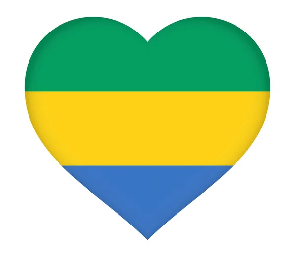 Drapeau du Gabon Coeur . — Photo