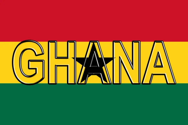 Flagga av Ghana Word — Stockfoto