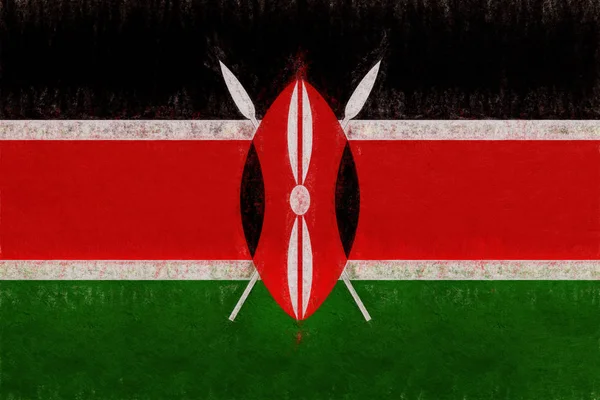 Kenya Grunge bayrağı. — Stok fotoğraf