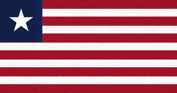 Vlag van Liberia muur. — Stockfoto