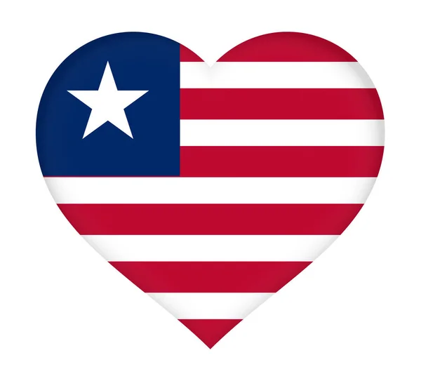 Прапор Ліберії серця — стокове фото