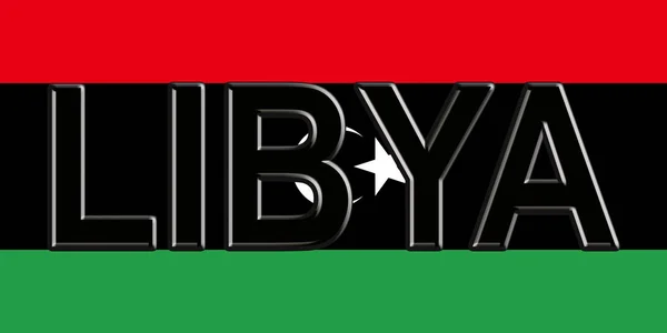 Word Líbia zászlaja. — Stock Fotó