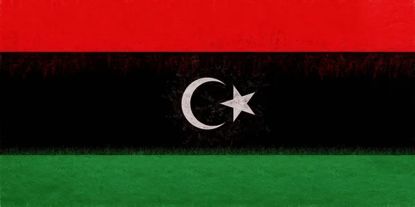 Grunge Líbia zászlaja. — Stock Fotó