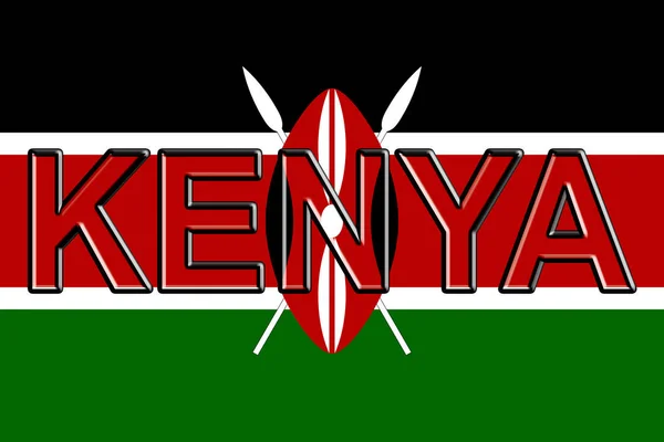 Kenya Word bayrağı — Stok fotoğraf