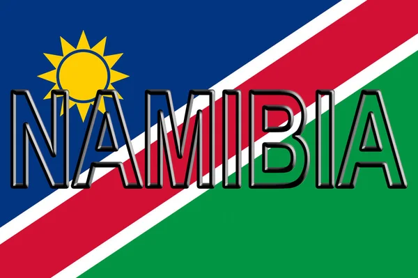 Flag of Namibia Word. — Stock Photo, Image