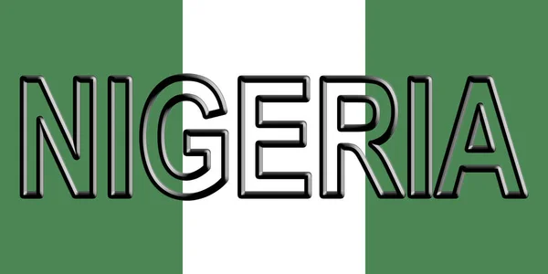 Flagge von Nigeria Wort — Stockfoto