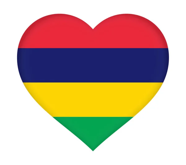 Bandeira de Mauritius Heart — Fotografia de Stock