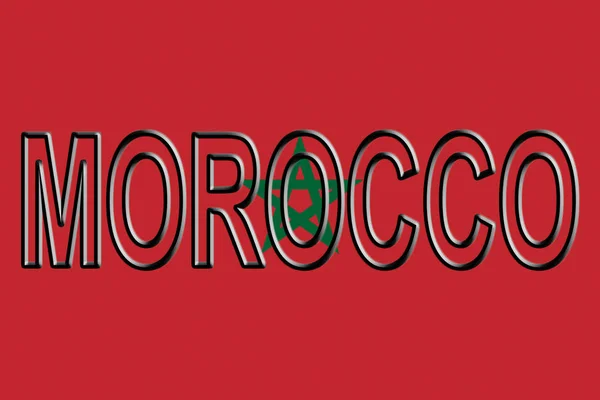 Flagge von Marokko Wort. — Stockfoto