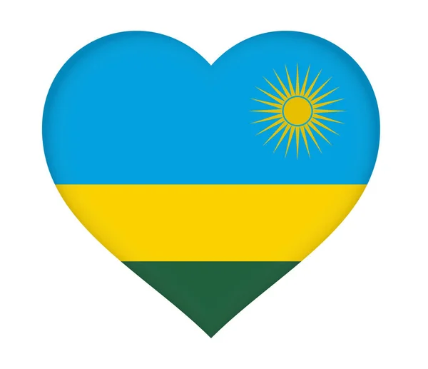 Flag of  Rwanda Heart — Stock Photo, Image