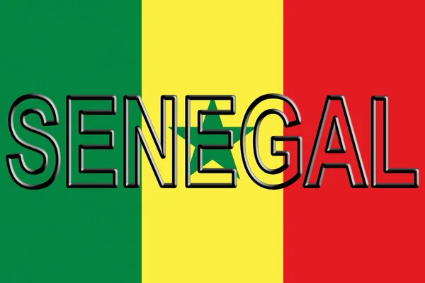 Bandera de Senegal Palabra . — Foto de Stock