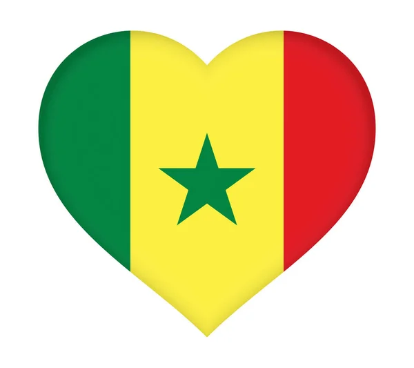 Bandera de Senegal Corazón — Foto de Stock