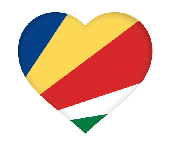 Bandera de Seychelles Corazón — Foto de Stock