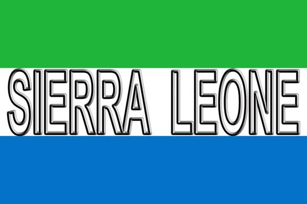 Σημαία της Σιέρα Λεόνε λέξη. — Φωτογραφία Αρχείου