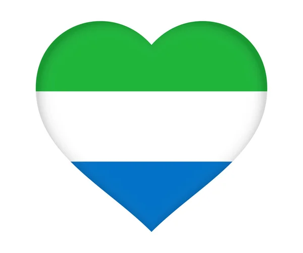 Bandera de Sierra Leona Corazón — Foto de Stock