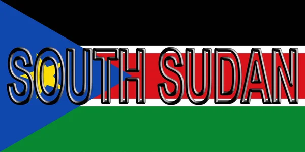 Flag of  South Sudan Word. — Stock Photo, Image