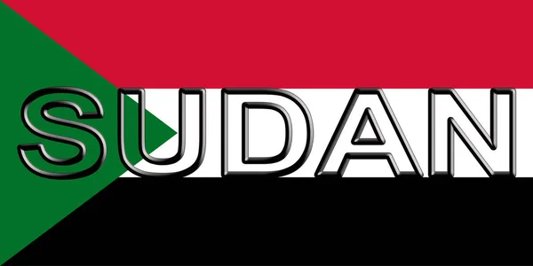 Vlajka Súdánu slovo. — Stock fotografie