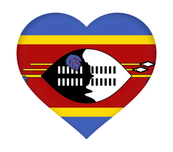 Flag of  Swaziland Heart — Stock Photo, Image