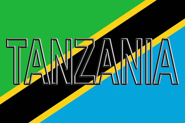 タンザニア単語の旗. — ストック写真