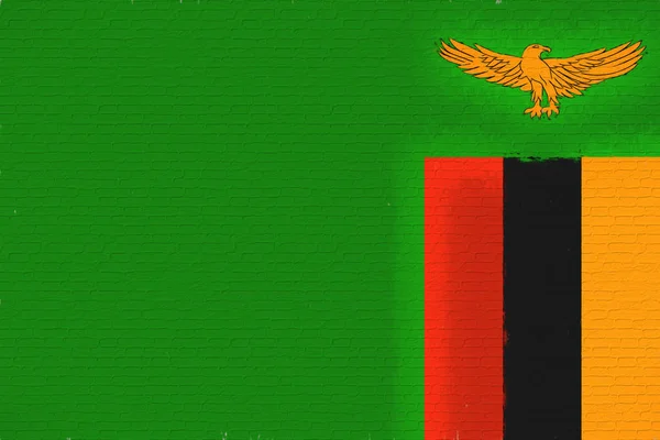 Прапор Замбії стіни. — стокове фото
