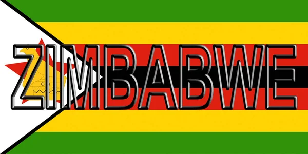 Flagge von Zimbabwe Wort. — Stockfoto