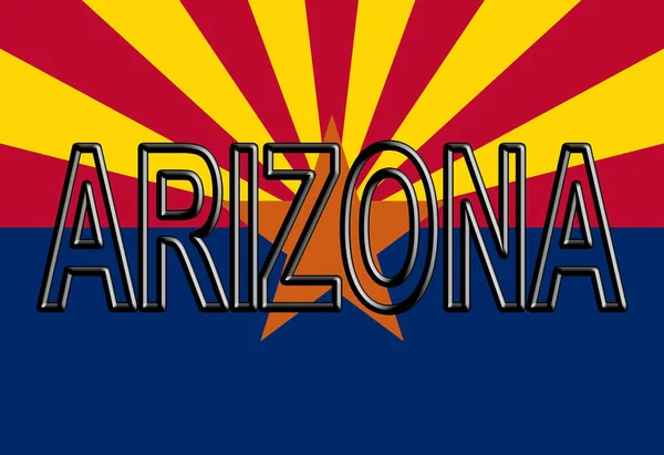 Bandiera of Arizona Word — Foto Stock
