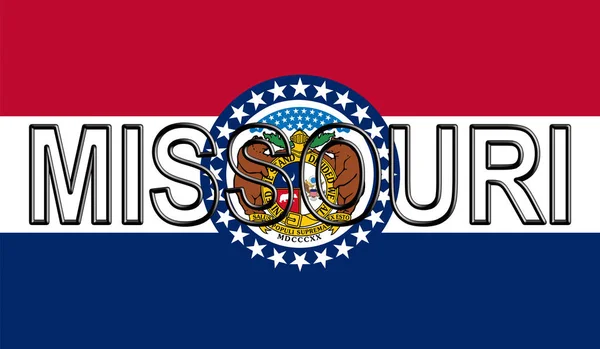 Flag of Missouri Word — Stock Photo, Image