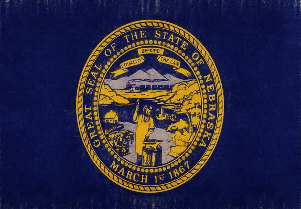 Bandera de Nebraska Grunge —  Fotos de Stock