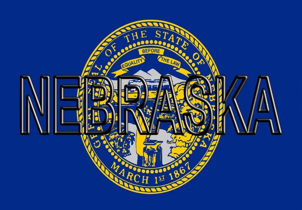 Bandiera del Nebraska Parola — Foto Stock