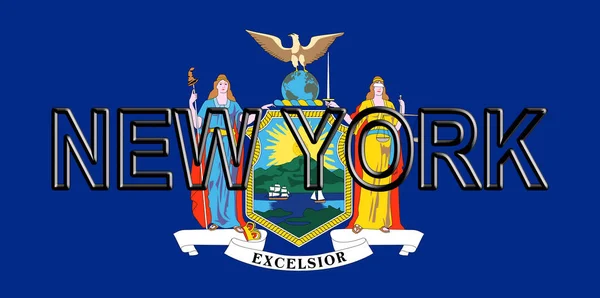 뉴욕 단어의 국기 — 스톡 사진