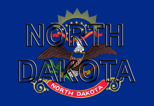 Bandiera del North Dakota Word — Foto Stock