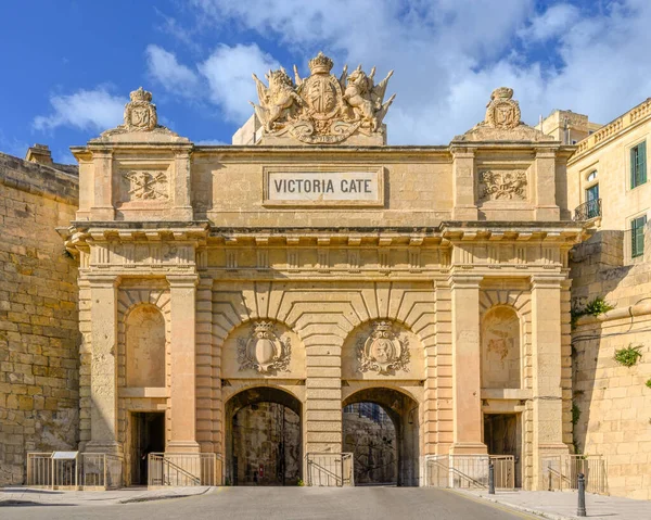 Brama Wiktorii Valletta Malcie Została Zbudowana Przez Brytyjczyków 1855 Roku — Zdjęcie stockowe
