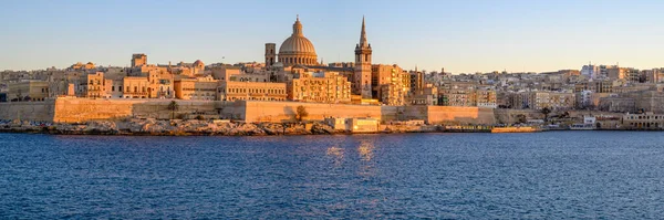 Vista Panoramica Sul Lungomare Valletta Dalla Città Sliema Malta — Foto Stock