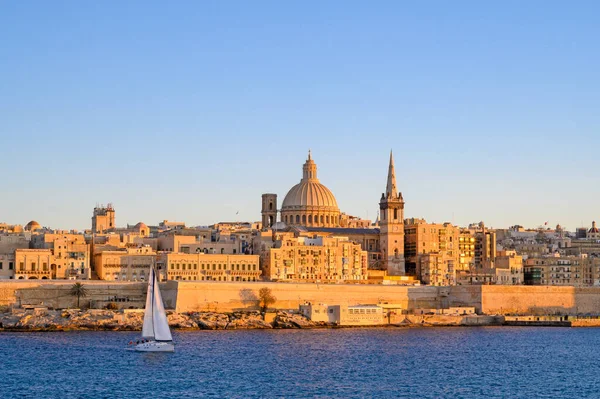 Uitzicht Kust Van Valletta Vanuit Sliema Malta — Stockfoto