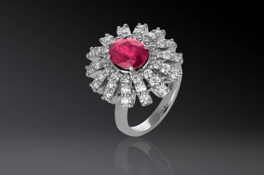 Altın ve değerli taşlar yüksek kalite ve çözünürlükte siyah bir arka plan ile gümüş takı made