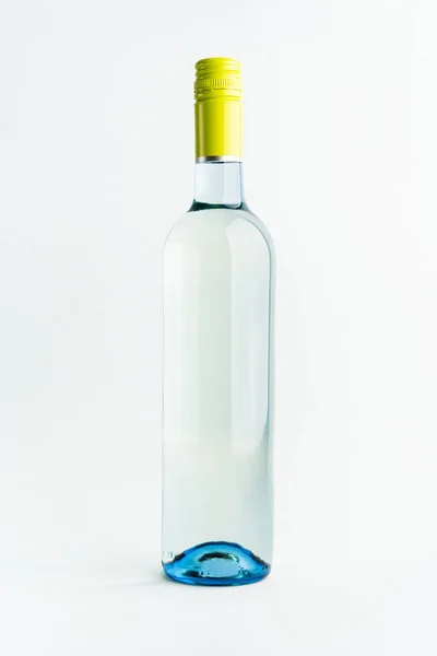 Une Bouteille Vin Blanc Pour Mise Page Étiquette Sur Fond — Photo