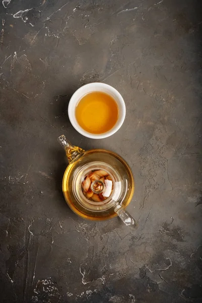 Zdrowy Przeciwutleniacz Przeciwzapalne Herbaty Świeżych Składników Imbir Trawa Cytrynowa Szałwia — Zdjęcie stockowe