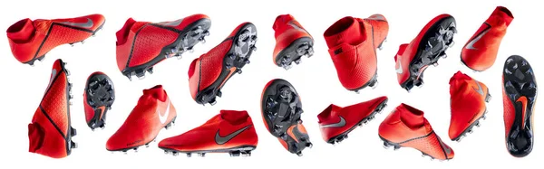 Moskou Rusland Januari 2019 Een Paar Nike Fantomen Voetbalschoenen Een — Stockfoto