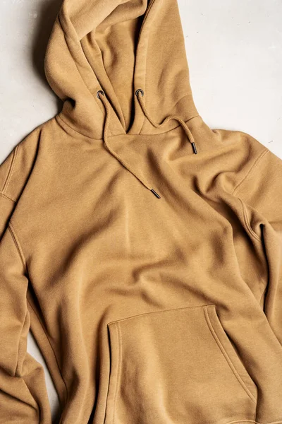 Beige Color Hoodie Top View Casual Clothing — Stock Photo, Image