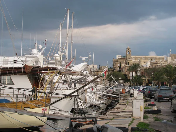 Malta Birçok Yat Olduğu Bir Yerdir — Stok fotoğraf