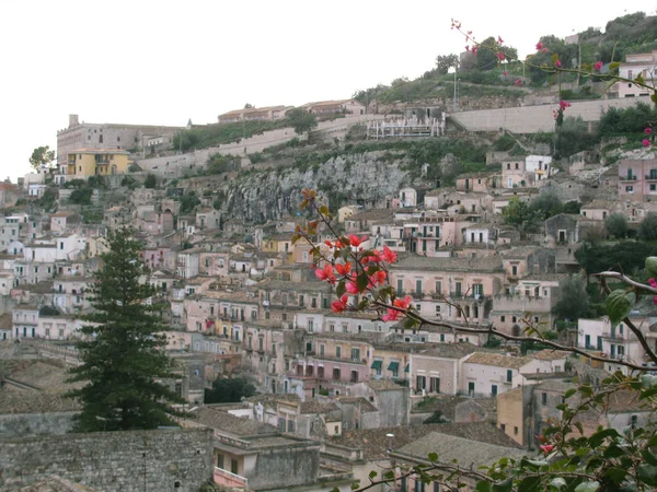 Città Provinciale Sicilia Una Prospettiva Volo Uccello Modica — Foto Stock