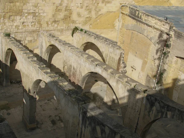 Oude Muren Bogen Zijn Malta — Stockfoto