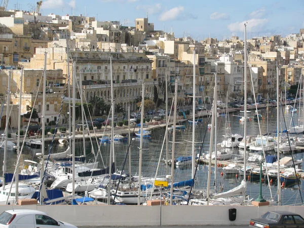 Malta Körfezinde Bir Sürü Yat Var — Stok fotoğraf