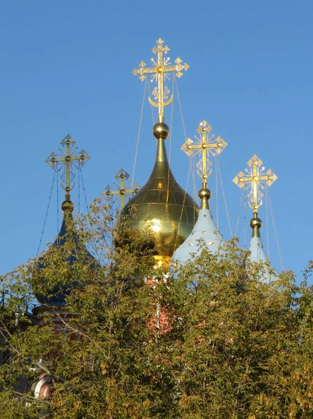 Moskva Park Zaryadye Znamenská Katedrála Klenby Chrámu — Stock fotografie