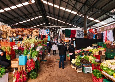 San pedro Cholula belediye pazarının iç görünümü