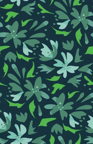 Hojas Selva Patrón Vectorial Sin Costura — Vector de stock