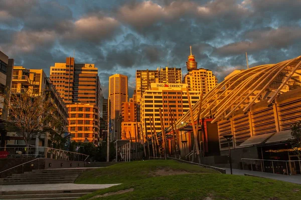 Современная Архитектура Сиднея Закате — стоковое фото