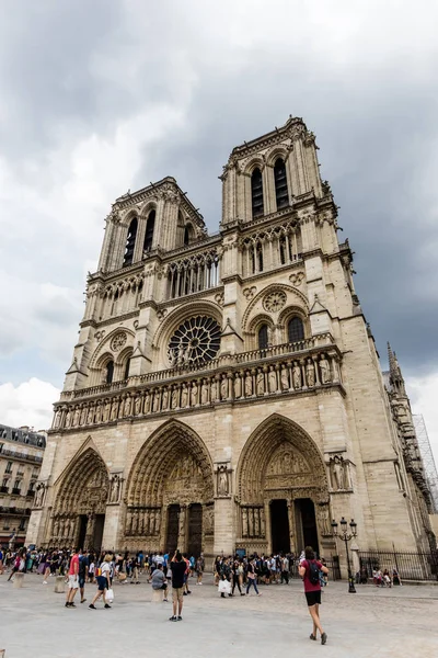 Eine Fassade Der Kathedrale Notre Dame Paris — Stockfoto
